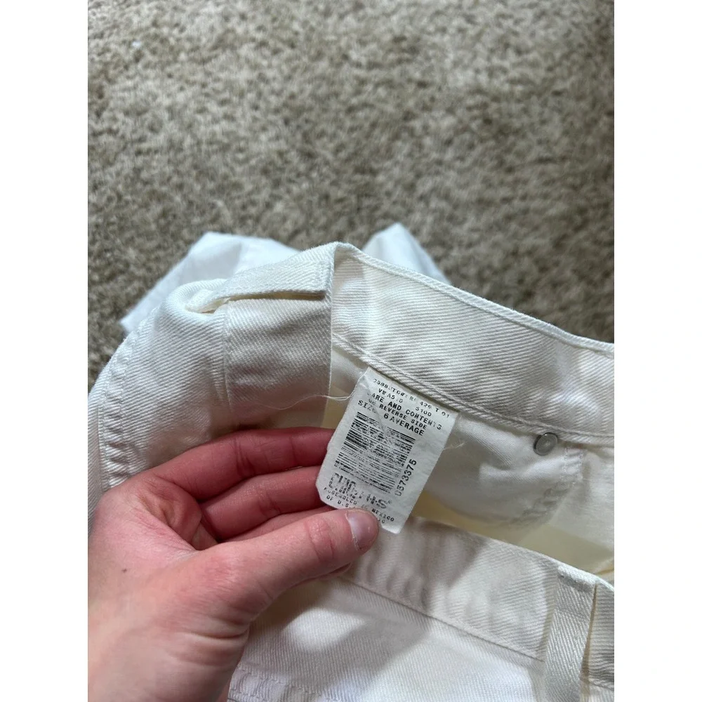 Chic Vintage White High Waisted Denim‎ Shorts Costal 6 100% Cotton 90s Retro